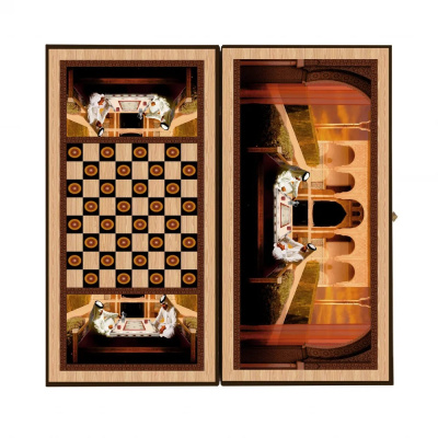 картинка Нарды + Шашки Сирия Шейхи малые (Россия, дерево, 40 см), Partida от магазина Gamesdealer.ru