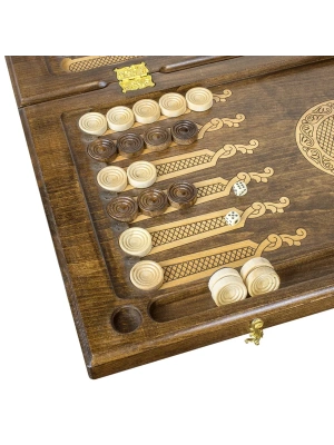 картинка Нарды резные "Гексагон 1" 60, Mkhitaryan от магазина Gamesdealer.ru