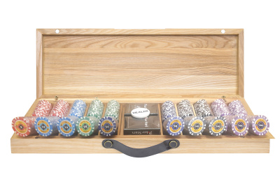 Набор для покера Crown на 500 фишек в кейсе из ясеня v2, Partida 