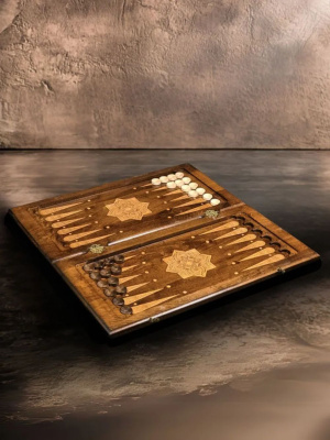 картинка Нарды резные "Золотой Узор 1", Mirzoyan от магазина Gamesdealer.ru