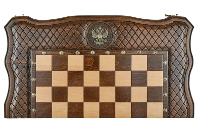 картинка Шахматы + нарды резные "Герб РФ" 60, Haleyan от магазина Gamesdealer.ru