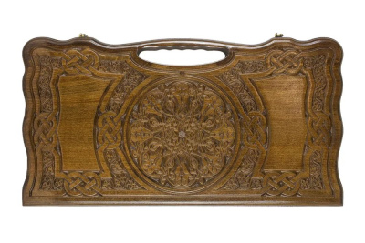 Нарды резные "Армянский узор 9" с ручкой 60, Haleyan