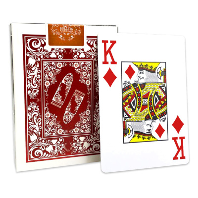 Карты "Bullets" 100% пластик, красная рубашка