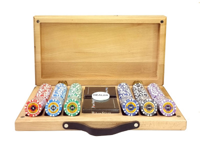 Набор для покера Crown на 300 фишек в кейсе из бука, Partida