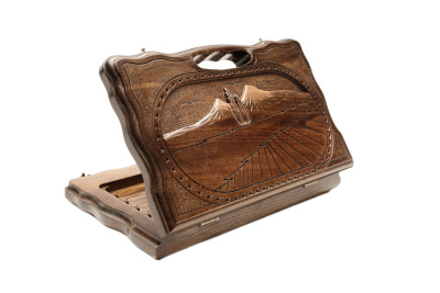 Нарды резные "Арарат" с ручкой 30, Haleyan