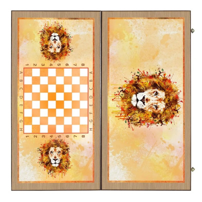 картинка Нарды + Шашки Сирия Лев Нуво большие (Россия, дерево, 60 см), Partida от магазина Gamesdealer.ru