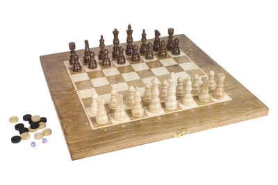 Шахматы + Шашки + Нарды 3 в 1 "Сенатор 3", 50 см, ясень, Partida