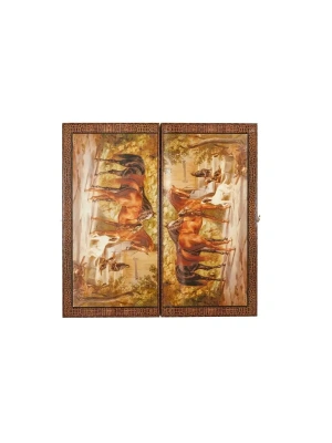 картинка Нарды кожаные Лошади XXL, Турция, Yenigun от магазина Gamesdealer.ru