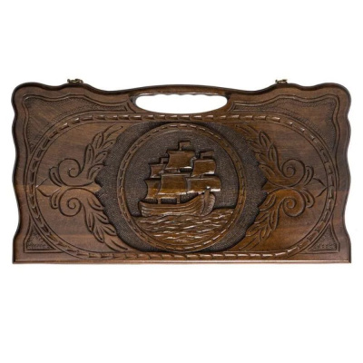 картинка Нарды резные "Корабль" с ручкой 50, Haleyan от магазина Gamesdealer.ru