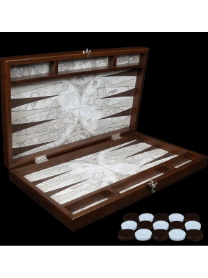 картинка Нарды кожаные Античная Карта, Турция, Yenigun от магазина Gamesdealer.ru