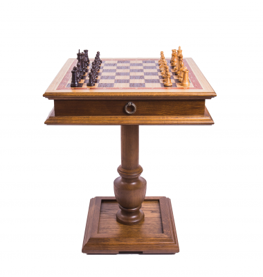 Шахматный стол Эксклюзив, темный дуб, с фигурами Woodgame