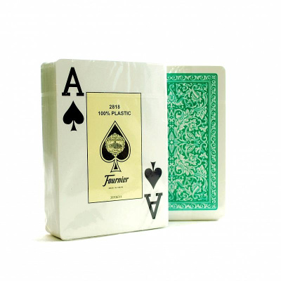 картинка Карты "Fournier 2818 green/orange" 100% пластик от магазина Gamesdealer.ru