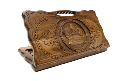 Нарды резные "Корона" с ручкой 50, Haleyan