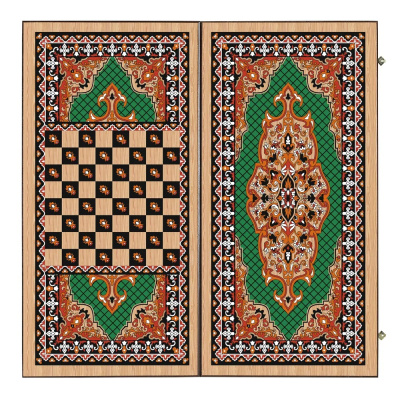 картинка Шахматы + Нарды + Шашки "Сирия Зеленые" большие от магазина Gamesdealer.ru