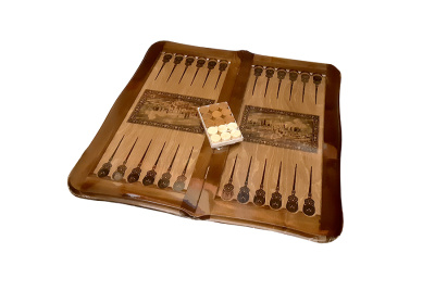 картинка Нарды Бакинские "Девичья башня" ч/б от магазина Gamesdealer.ru