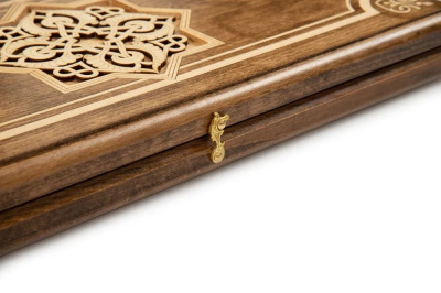 картинка Нарды резные "Золотой узор 4" 50, Mirzoyan от магазина Gamesdealer.ru